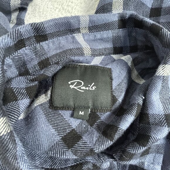 Rails Hunter Womens Plaid Long Sleeve Shirt Hunter Twilight Ebony White Medium - Picture 3 of 8